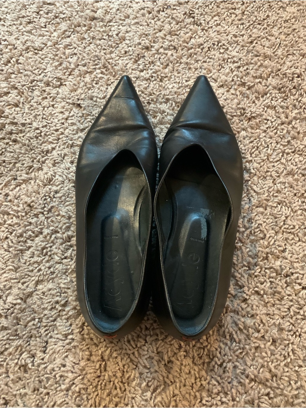 Aeyde Moa point toe flat Black Leather - Picture 3 of 12